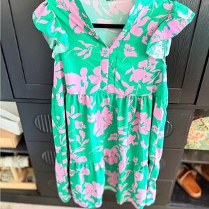Floral Green and Pink Dress